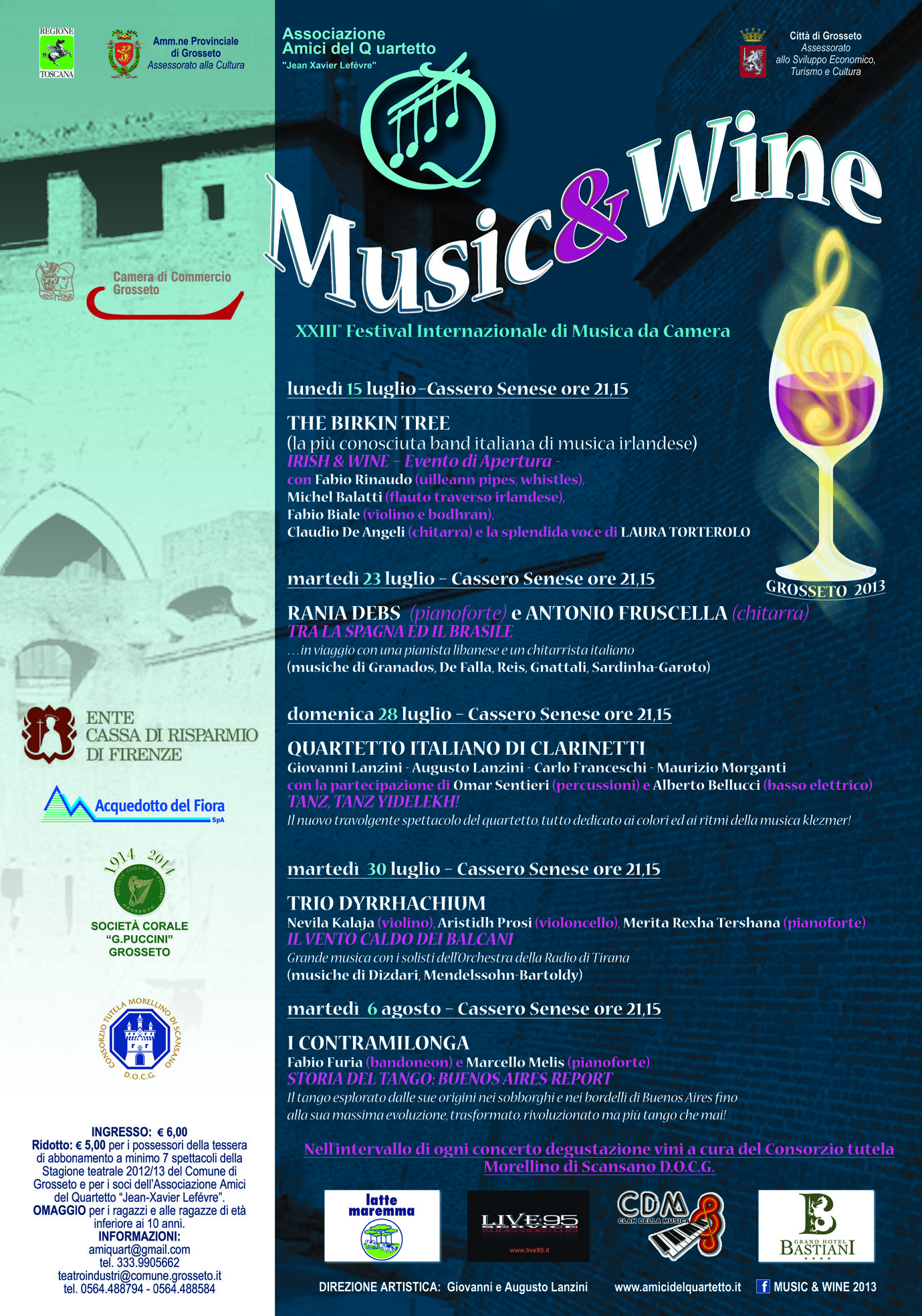 Al via la XXIII^ Edizione del Festival Internazionale Musica da Camera “Music & Wine” – Info e programma
