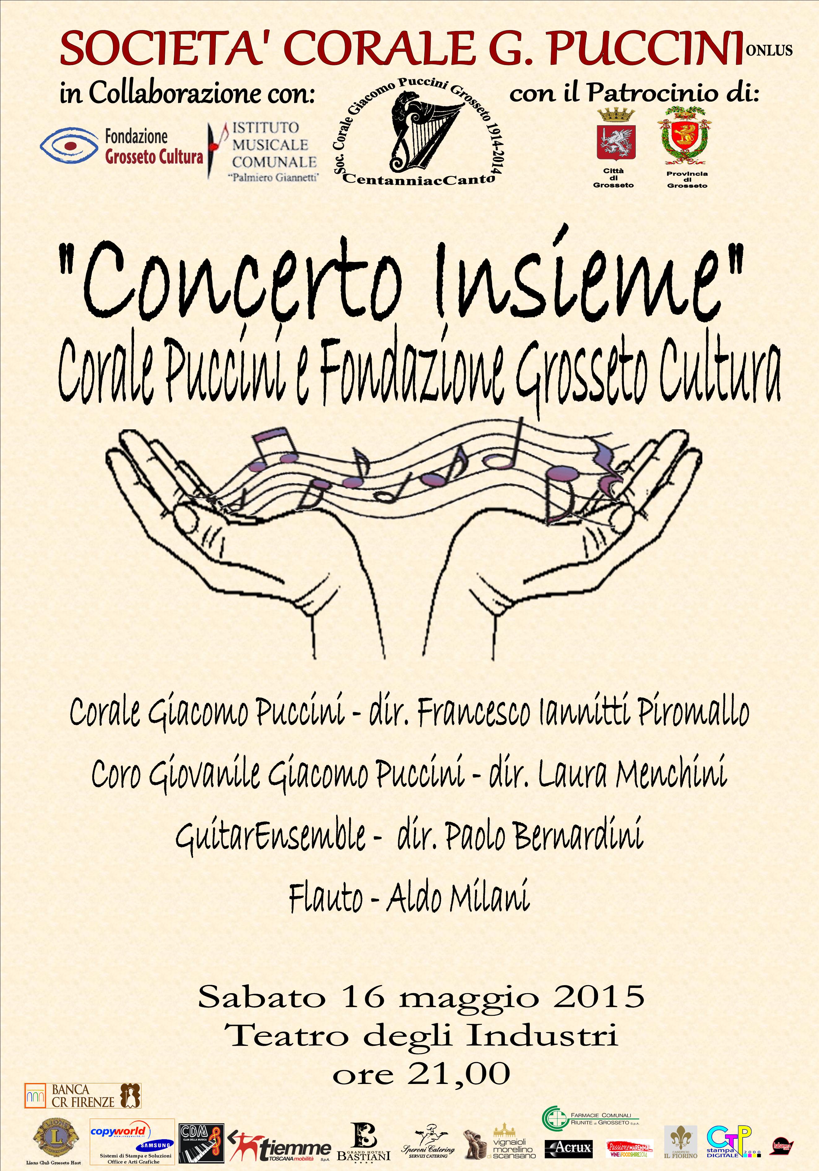 “Concerto Insieme: Corale Puccini e Fondazione Grosseto Cultura” – sabato 16 maggio 2015, ore 21:00 – Ingresso libero